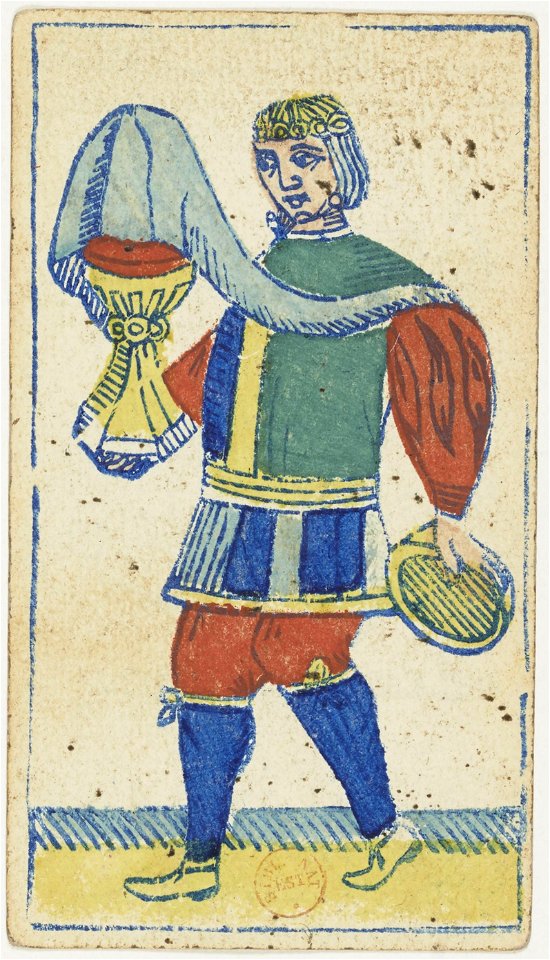 Piedmontese tarot deck - Solesio - 1865 - Jack of Cups