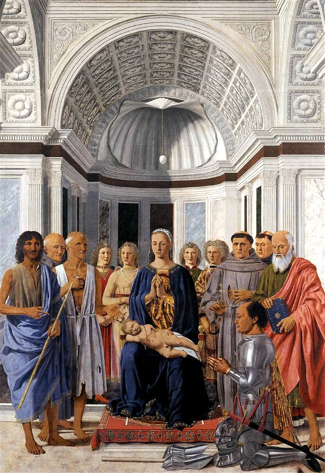 Piero della Francesca - Madonna and Child with Saints (Montefeltro Altarpiece) - WGA17615
