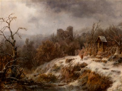 August Piepenhagen - Winterlandschaft mit Ruinen und Kapelle
