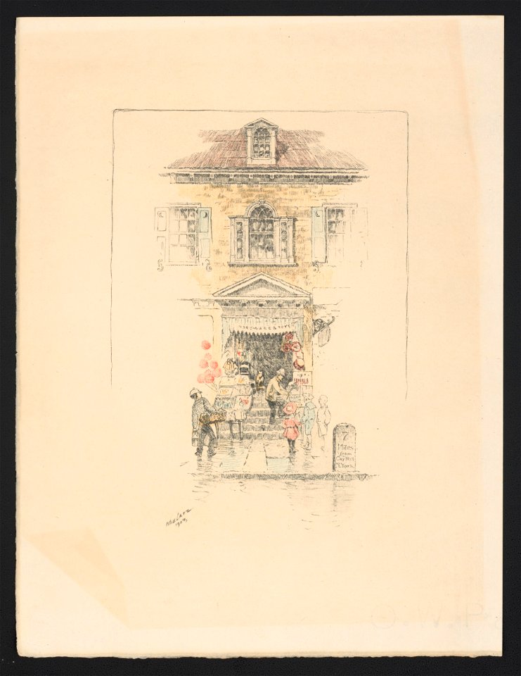 Picturesque New York twelve photogravures from monotypes by C.F.W Mielatz. (No. 8), Doorway, Third Avenue and 122d Street - Mielatz 1903. LCCN2017651518