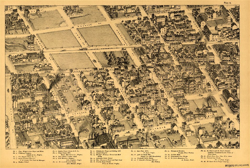 Pictorial St. Louis, the great metropolis of the Mississippi valley; a topographical survey drawn in perspective A.D. 1875, LOC rc01001392-12