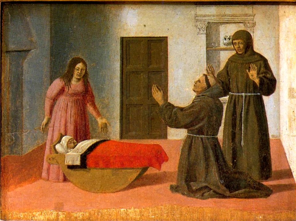 Piero della Francesca - Polyptych of St Anthony - St Anthony Resurrects a Child - WGA17470