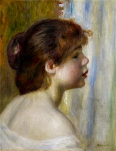 Pierre Auguste Renoir - Head of a Young Woman - 61.15 - Minneapolis Institute of Arts. Free illustration for personal and commercial use.