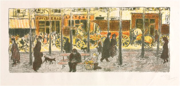 Pierre Bonnard (French, 1867-1947), Published by Ambroise Vollard, Printed by Auguste Clot - Some Aspects of Paris Life, Boulevard - 1948.156.6 - Cleveland Museum of Art