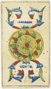 Piedmontese tarot deck - Solesio - 1865 - Ace of Coins
