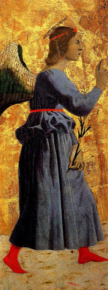 Piero, Pala della misericordia, angelo annunciante