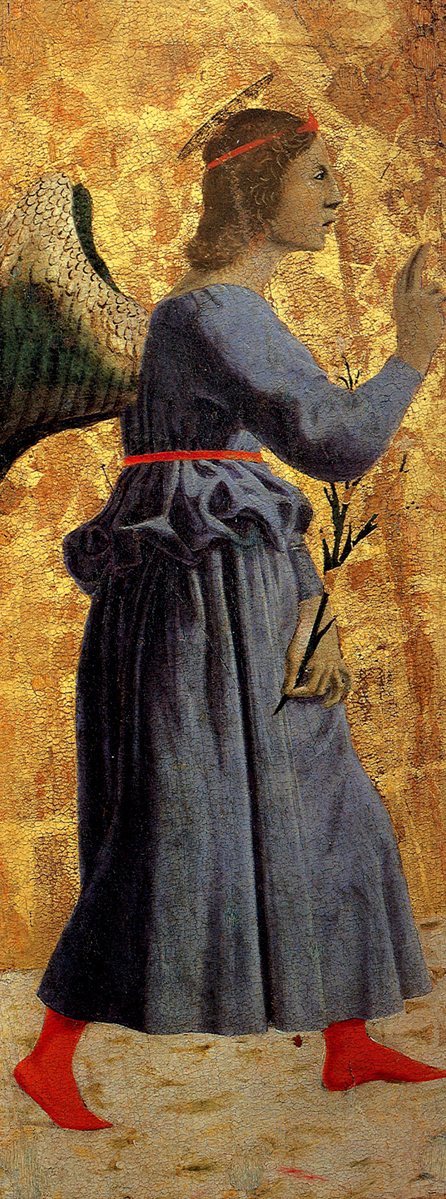 Piero, Pala della misericordia, angelo annunciante