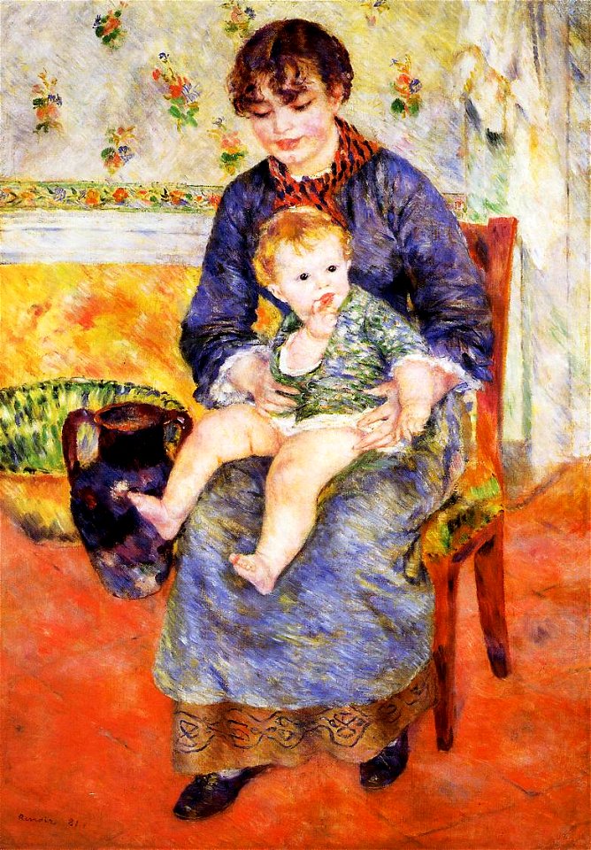 Pierre Auguste Renoir Mere et entfant