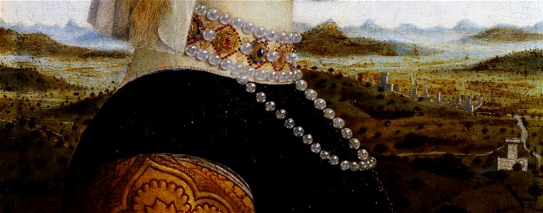 Piero della Francesca - Ritratti dei Duchi di Urbino Federico da Montefeltro e Battista Sforza - detail -01