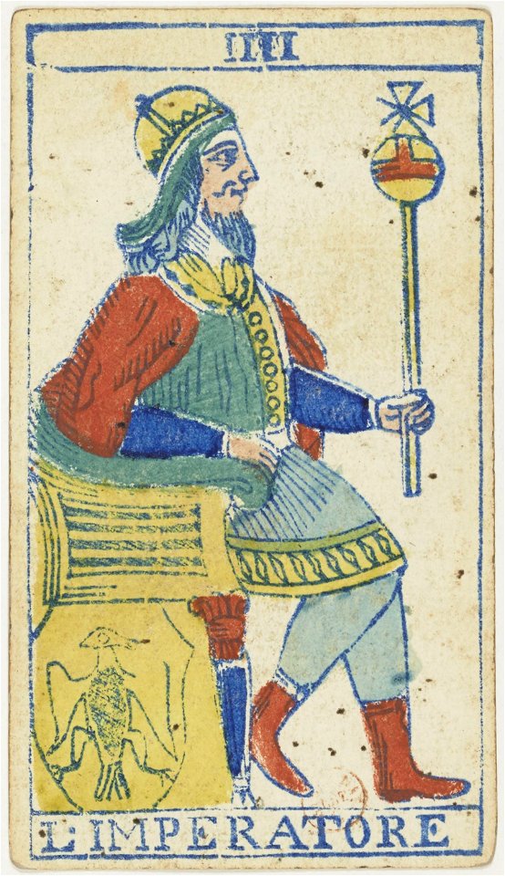 Piedmontese tarot deck - Solesio - 1865 - Trump - 04 - The Emperor