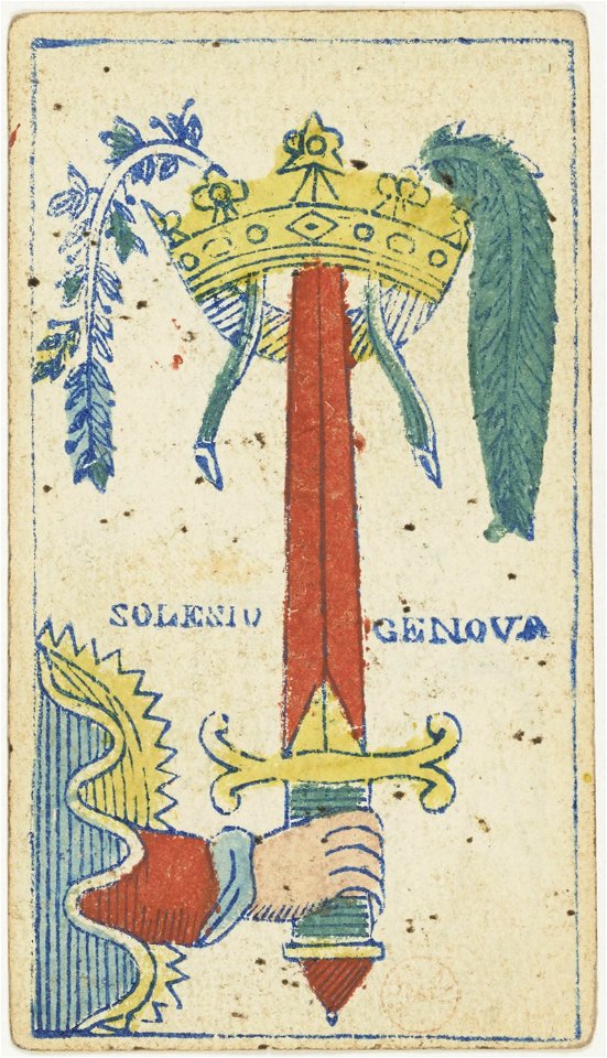 Piedmontese tarot deck - Solesio - 1865 - Ace of Swords