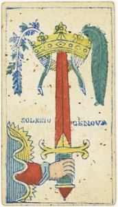 Piedmontese tarot deck - Solesio - 1865 - Ace of Swords
