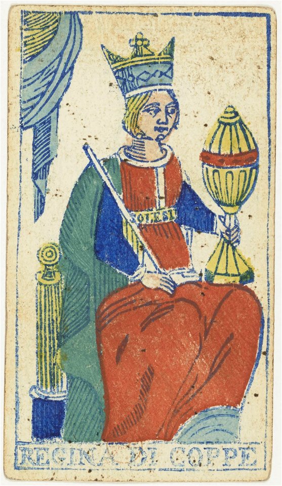 Piedmontese tarot deck - Solesio - 1865 - Queen of Cups
