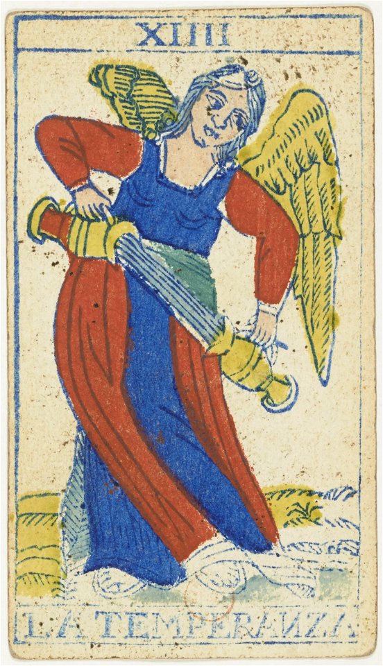 Piedmontese tarot deck - Solesio - 1865 - Trump - 14 - Temperance