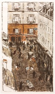 Pierre Bonnard (French, 1867-1947), Published by Ambroise Vollard, Printed by Auguste Clot - Some Aspects of Paris Life, Street Corner Seen from Above - 1948.156.13 - Cleveland Museum of Art