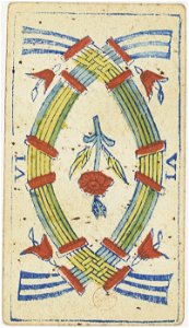Piedmontese tarot deck - Solesio - 1865 - 6 of Swords