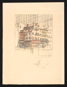 Picturesque New York twelve photogravures from monotypes by C.F.W Mielatz. (No. 5), Old houses on Battery Park - Mielatz 05. LCCN2017651515