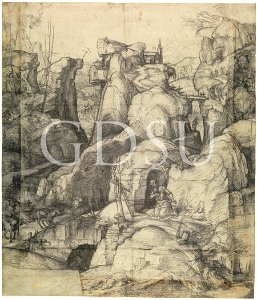 Piero di Cosimo - inv. 403 P, San Girolamo penitente in un paesaggio roccioso