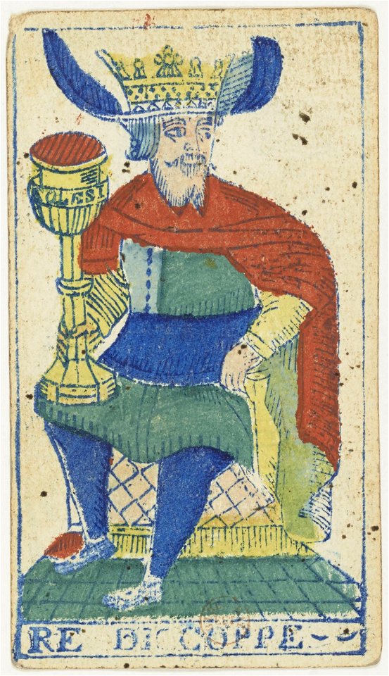 Piedmontese tarot deck - Solesio - 1865 - King of Cups