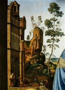 Piero di Cosimo - Visitation. Free illustration for personal and commercial use.
