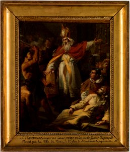 Pierre Antoine Augustin Vafflard - Esquisse pour l'église Saint-Ambroise , Saint Ambroise sauvant un prêtre arien de la fureur du peuple - PPP4804 - Musée des Beaux-Arts de la ville de Paris
