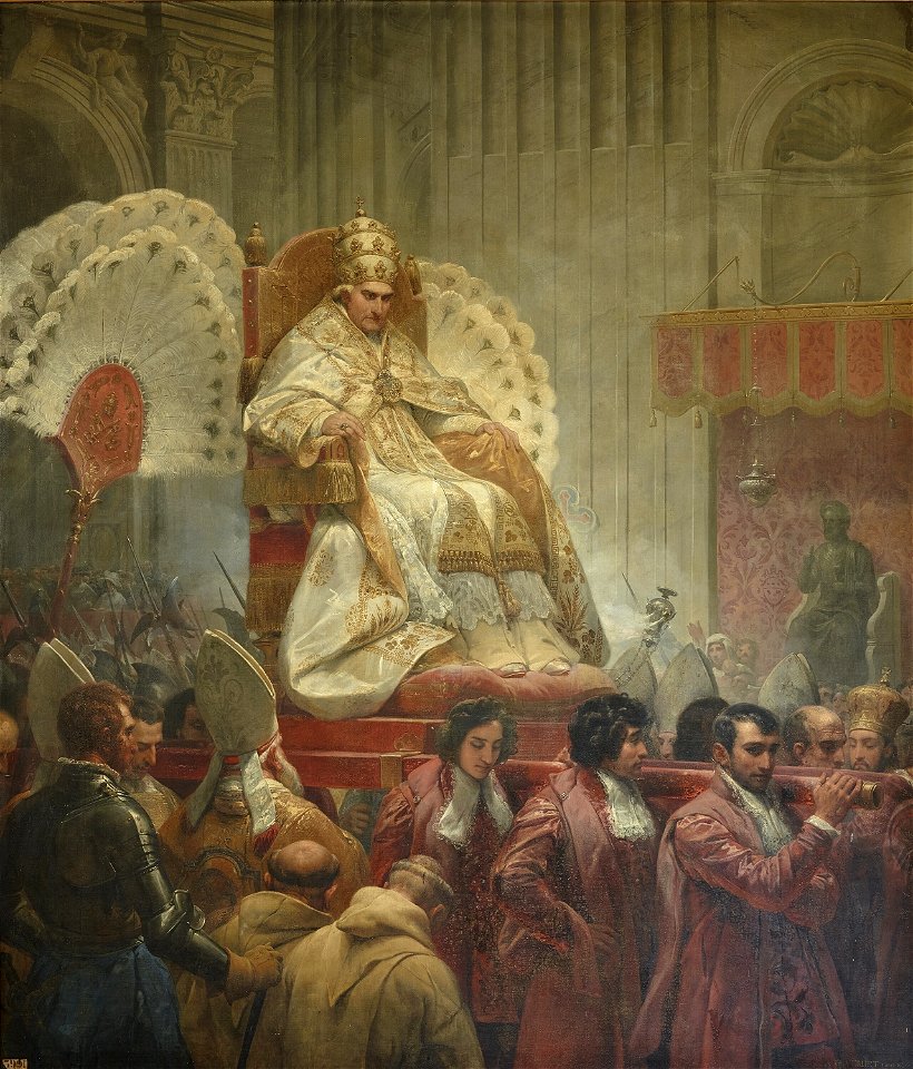 Pie VIII porté dans la basilique de Saint-Pierre à Rome, by Horace Vernet, 1829