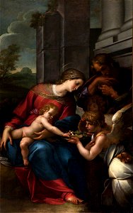 Pier Francesco Mazzucchelli (1573-1625) - The Holy Family with an Angel Offering a Honeycomb to the Christ Child - 108858 - National Trust