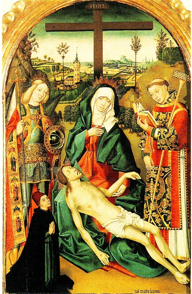 Piedad con San Vicente, San Miguel y un donante, del pintor Juan Núñez. (Catedral de Sevilla)