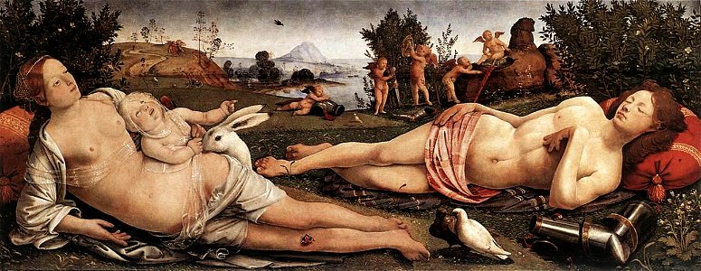 Piero di Cosimo - Venus, Mars, and Cupid - WGA17654