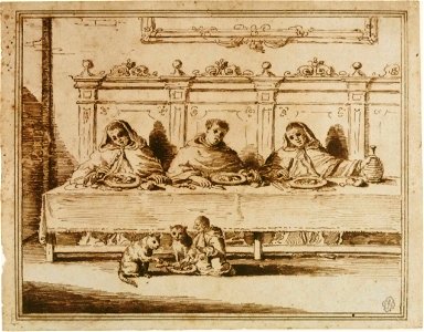 Pier Leone Ghezzi - Trois moines
