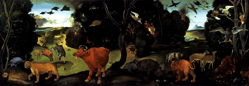 Piero di cosimo, incendio nella foresta