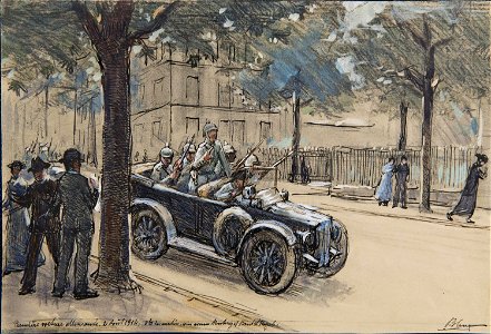 Pierre Blanc, Première voiture allemande, 2 août 1914, 8hrs du matin.full