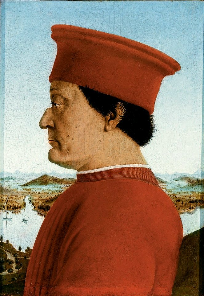 Piero, Double portrait of the Dukes of Urbino 02