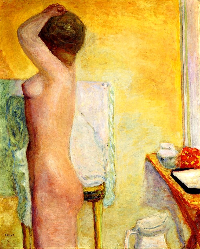 Pierre Bonnard Nude with Yellow Background