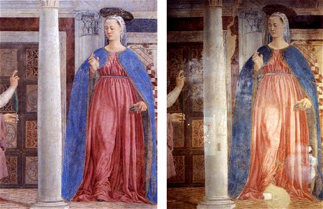 Piero della Francesca - A detail after and before restoration - WGA17593