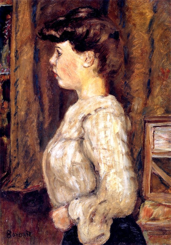 Pierre Bonnard Profile of a Girl in a White Blouse