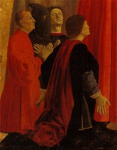 Piero della francesca, madonna della misericordia, dettaglio 02