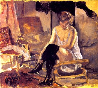 Pierre Bonnard Young Woman Seated on a Chaise Lounge