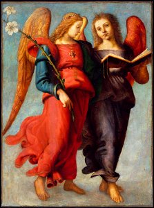 Piero di Cosimo - Two Angels - 94.180 - Museum of Fine Arts. Free illustration for personal and commercial use.