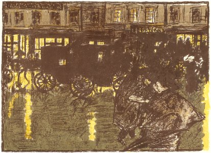 Pierre Bonnard - Quelques aspects de la vie de Paris - Rue, le soir, sous la pluie
