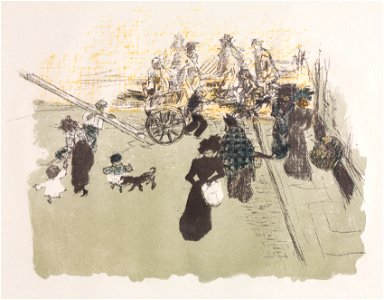Pierre Bonnard (French, 1867-1947), Published by Ambroise Vollard, Printed by Auguste Clot - Some Aspects of Paris Life, Street Corner - 1948.156.3 - Cleveland Museum of Art