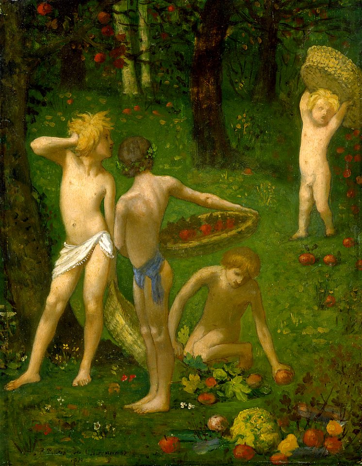 Pierre Cécile Puvis de Chavannes - Children in an Orchard - Autumn - 1992.7 - Detroit Institute of Arts