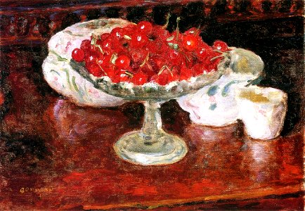Pierre Bonnard Bowl of Cherries 1920. Free illustration for personal and commercial use.
