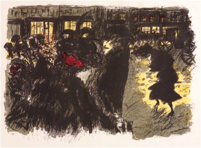 Pierre Bonnard (French, 1867-1947), Published by Ambroise Vollard, Printed by Auguste Clot - Some Aspects of Paris Life, The Square at Evening - 1948.156.7 - Cleveland Museum of Art