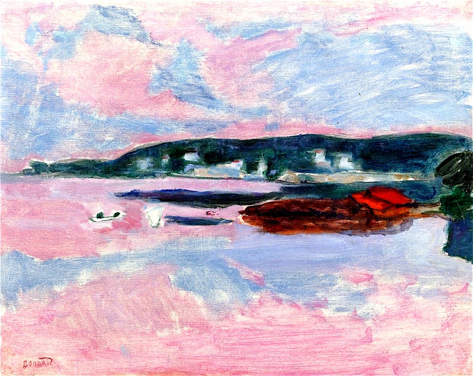 Pierre Bonnard By the Sea with Red Roofs (study)