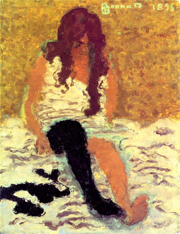 Pierre Bonnard Woman Pulling on her Stockings 1893