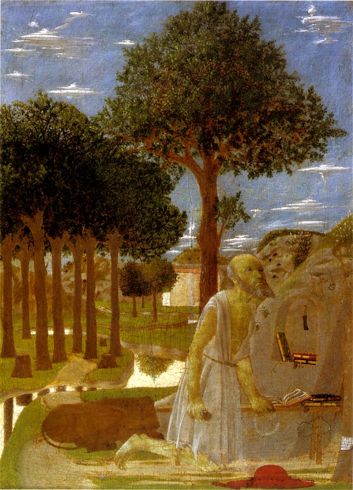 Piero, san girolamo penitente, 1450 gemaeldegalerie zu berlin