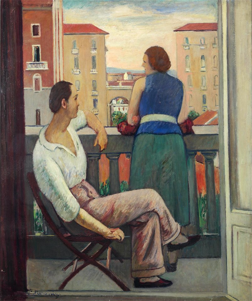 Piero Marussig Figure al balcone 1921