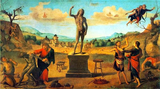 Piero di Cosimo - The Myth of Prometheus - WGA17652. Free illustration for personal and commercial use.