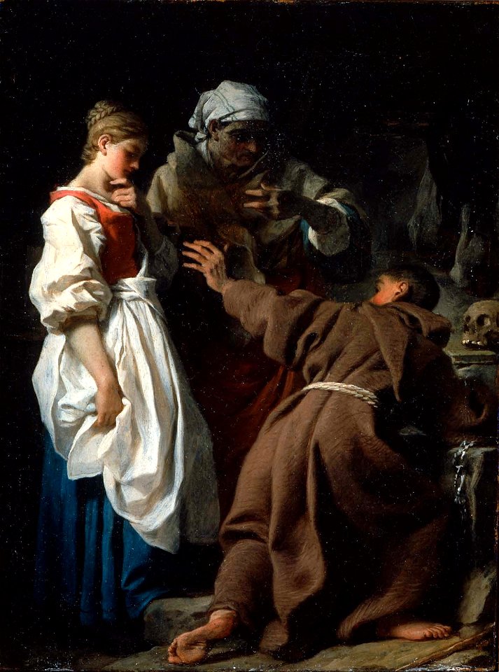 Pierre Hubert Subleyras - Brother Luce, the Hermit, with the Widow and her Daughter - 1983.592 - Museum of Fine Arts